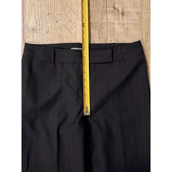 Ann Taylor Pants 6 Black Pinstripe Signature Fit Wool Blend Lined EUC - Picture 4 of 5